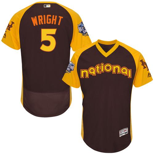 Mets #5 David Wright Brown Flexbase Authentic Collection 2016 All-Star National League Stitched MLB Jersey